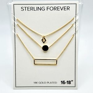 Sterling Forever Triple Layered Necklace in Gold